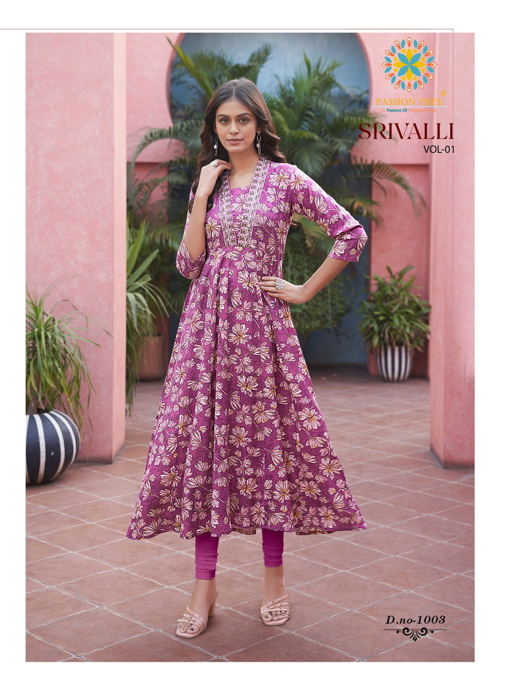 Srivalli Vol 1 By Passion Tree Rayon Printed Anarkali Kurti Suppliers In India